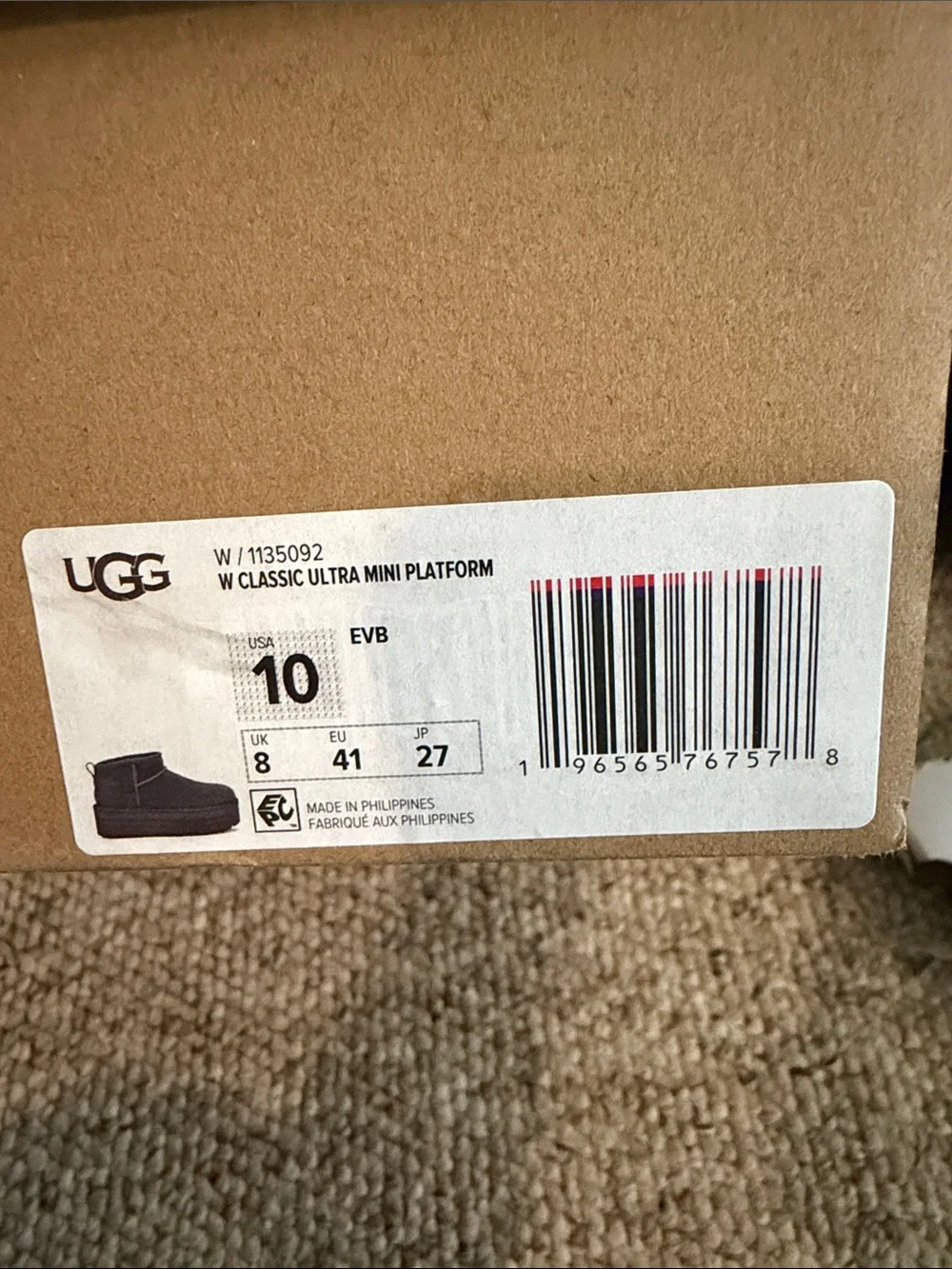 UGG Short Platform Sheepskin Boots in Navy Blue